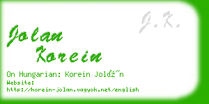 jolan korein business card